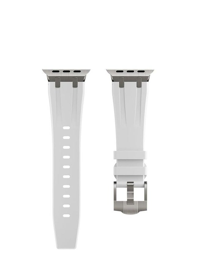 Generic - Adjustable Strap Compatible With Apple Watch Series 8/8 Ultra 45/49mm Nylon Sport White - Image 1