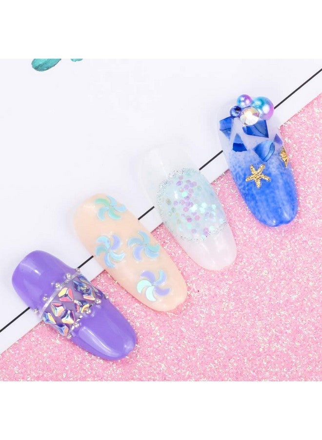 يس ليدي رقائق تزيين أظافر Yeslady ثلاثية الأبعاد من الأكريليك اللامع اللامع مع الترتر لتزيين الأظافر DIY مع 12 وعاء من لؤلؤ حورية البحر - Image 5