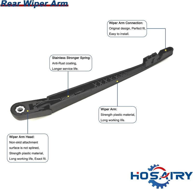 HOSAIRY Rear Wiper Arm Blade Set for Nissan Murano, Cube, and Quest - Image 3