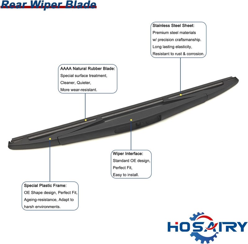 HOSAIRY Rear Wiper Arm Blade Set for Nissan Murano, Cube, and Quest - Image 4