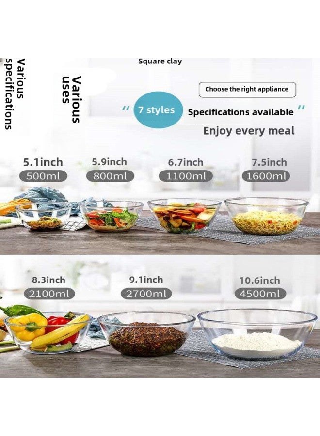 High Borosilicate Transparent Glass Bowl Large Thickened Salad Bowl Special For Microwave Oven And Basin Suit-Specifications:4500ml + 2100ml-Color:High Temperature Resistant And Can Be Put Into The Microwave Oven  - Image 4