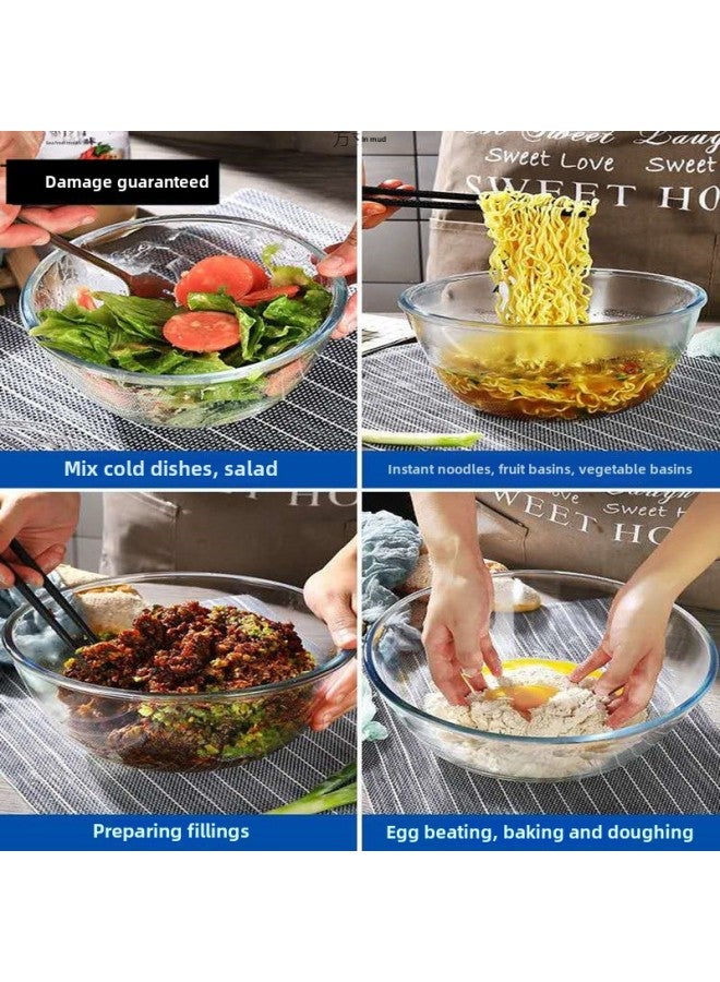 High Borosilicate Transparent Glass Bowl Large Thickened Salad Bowl Special For Microwave Oven And Basin Suit-Specifications:4500ml + 2100ml-Color:High Temperature Resistant And Can Be Put Into The Microwave Oven  - Image 3