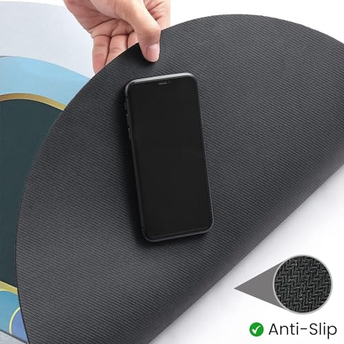 Yellow Weaves Rubber 2 Pcs Anti Slip Water Soaking Floor Mat, Water Absorbent Non Slip Bath Mat, Quick Dry Mat for Bathroom, Door Mat for Home, Kitchen, Office, Kitchen Oval - Malachite Green - Image 3