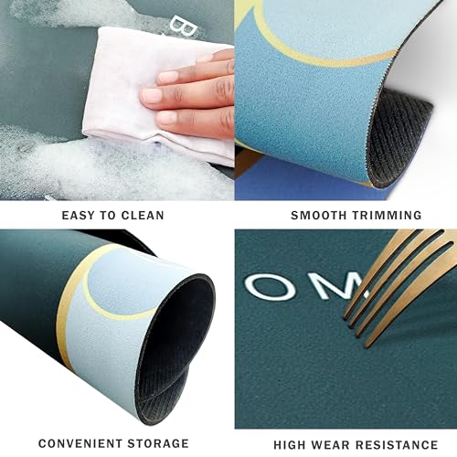 Yellow Weaves Rubber 2 Pcs Anti Slip Water Soaking Floor Mat, Water Absorbent Non Slip Bath Mat, Quick Dry Mat for Bathroom, Door Mat for Home, Kitchen, Office, Kitchen Oval - Malachite Green - Image 4
