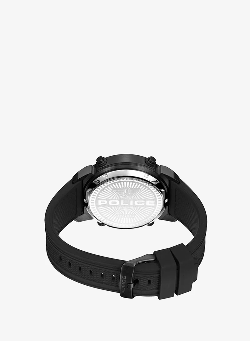 Police  Rotor Watch For Men Black Dial And Black Silicone Strap for Men | Best Price UAE