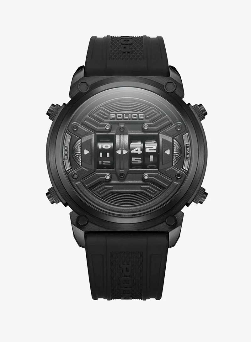 Rotor Watch For Men Black Dial And Black Silicone Strap