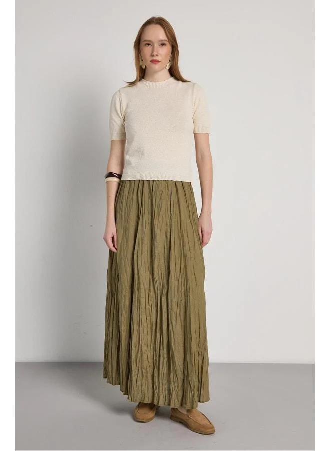 mina aise Short Sleeve Colored Summer Women's Knitwear 31078.