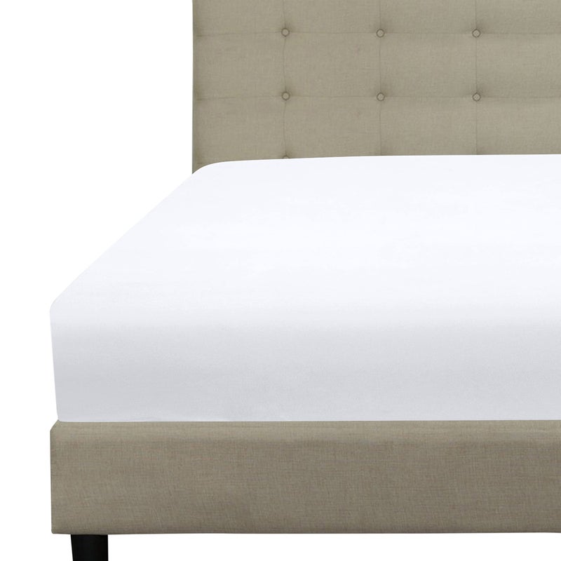 ROYALE LINENS Royale Linens Fitted Sheet Full - Brushed Hotel Quality 1800 Ultra-Soft Wrinkle & Fade Resistant - Bottom Sheet - Deep Pocket Stretches Up to 16 - Fitted Sheet Only - Elastic Sheet (Full  White) 