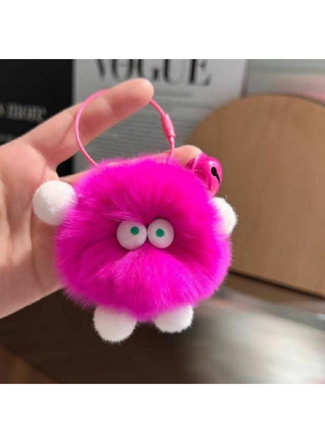 Generic Cute Fluffy Fur Pompom Keychain Soft Plush Ball Key Chain Car Ring Women Charm Bag Small Briquettes Pendant Jewelry-Color:style 15  - Image 4