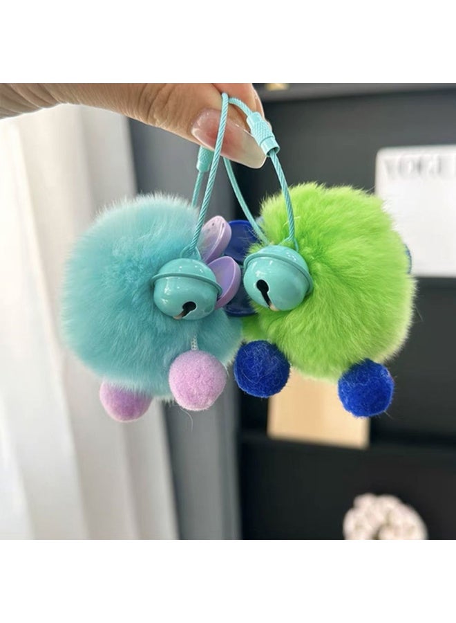 Generic Cute Fluffy Fur Pompom Keychain Soft Plush Ball Key Chain Car Ring Women Charm Bag Small Briquettes Pendant Jewelry-Color:style 15  - Image 5