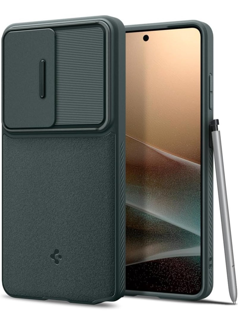 Spigen غطاء حماية Optik Armor لجهاز سامسونج جالاكسي S26 ULTRA مع واقي عدسة الكاميرا - أخضر عميق - Image 1