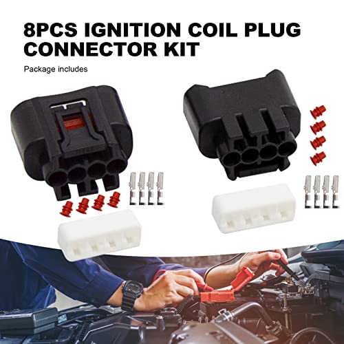 Saihisday Set of 8 Ignition Coil 4 Pin Plug Connector Replacement for Toyota Lexus Camry Yaris 2000-2010# 90980-11885,7283-7449 - Image 3