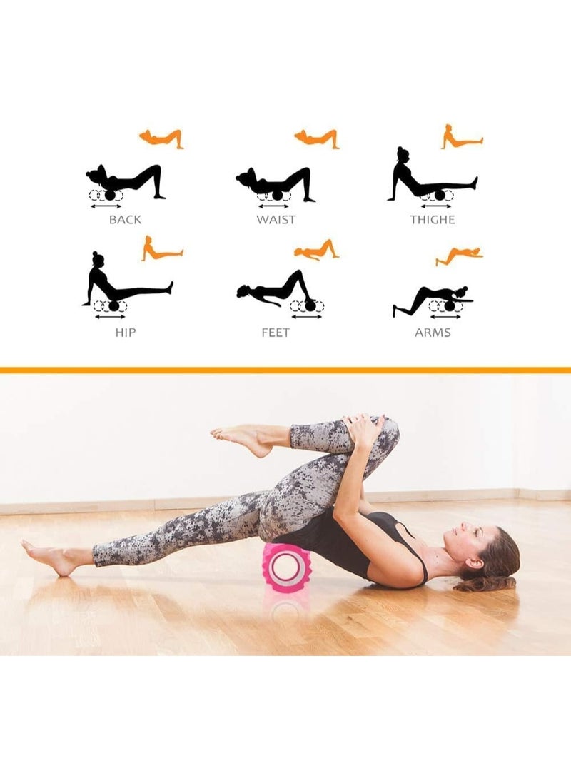 Foam Roller, Fitness Foam Roller, Deep Muscle Massage and Lightweight Muscle Massage for Yoga, Pilates for Muscle Relaxation, Balance Exercise, Physical Therapy Pain Relief (Light Pink) - Image 5