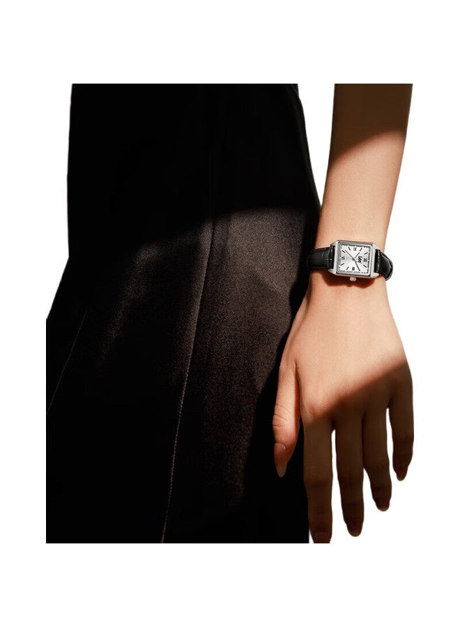 LEE Women'S Simple Belt Square Watch Fashion Multi-Function Quartz Waterproof Luminous Watch M485 Black Belt - Image 2