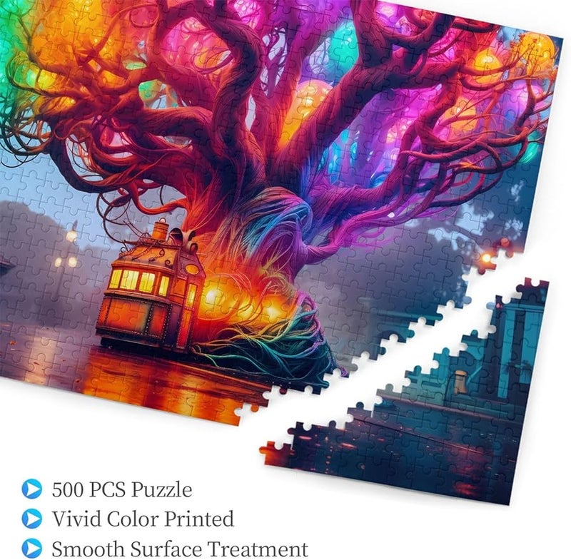 Phayah Magic Tree Cottage 500 Piece Jigsaw Puzzle For Adults Home Decor - Image 3