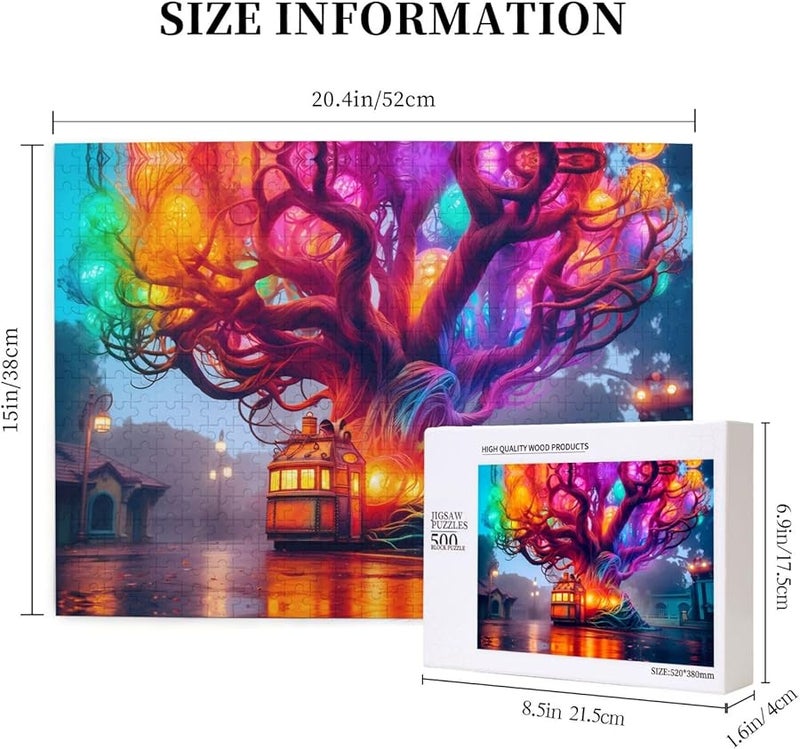 Phayah Magic Tree Cottage 500 Piece Jigsaw Puzzle For Adults Home Decor - Image 5
