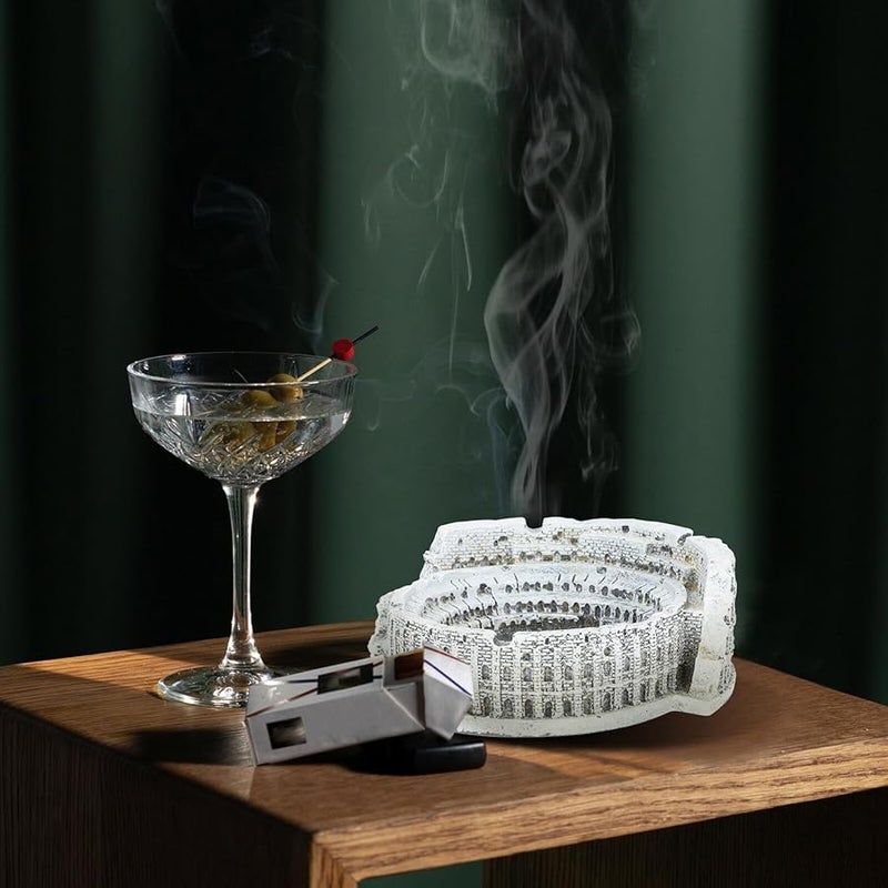 Nordic Retro Roman Colosseum Ashtray Cigarette Holder Smooth Surface Home Office Bar Display - Image 4