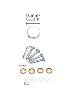 Generic 8pcs Mirror Screws Caps Cover Nails Polished Stainless Steel 16mm  - Image 2