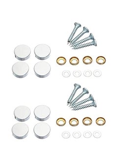 Generic 8pcs Mirror Screws Caps Cover Nails Polished Stainless Steel 16mm  - Image 1