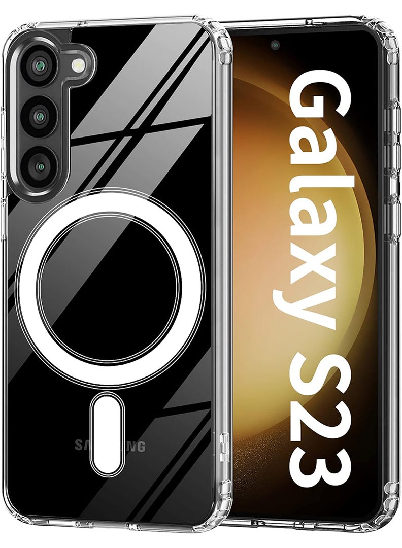 Case Up Premium Clear MagSafe Case For S23 [Compatible with MagSafe] Anti-Yellowing Slim Transparent Phone Case Protective Magnetic Cover for S23 6.1 Inch 2023 - Image 1