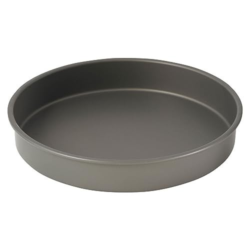 WINCO Round Cake Pan, 12-Inch, Hard Anodized Aluminum,Black - Image 1