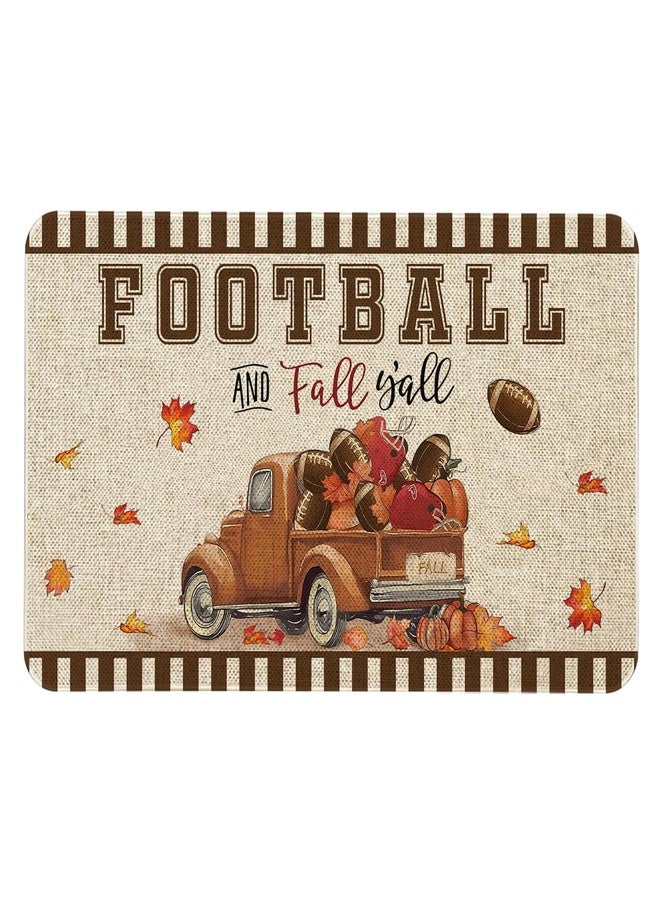 Roszwtit Fall Door Mat 30 X 17 Inch Autumn Truck Football Doormat Indoor Outdoor Entrance Floor Mat Non Slip Fall Thanksiving Decor Rubber Welcome Mats - Image 1