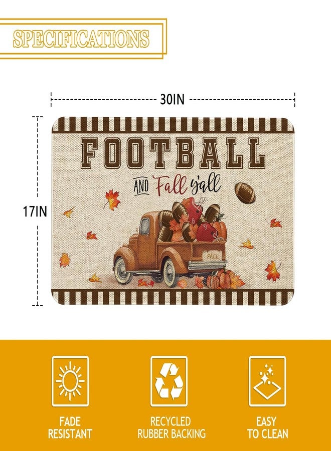 Roszwtit Fall Door Mat 30 X 17 Inch Autumn Truck Football Doormat Indoor Outdoor Entrance Floor Mat Non Slip Fall Thanksiving Decor Rubber Welcome Mats - Image 2