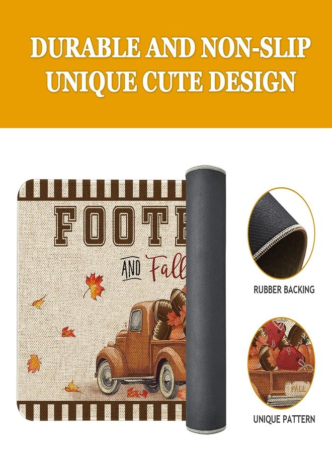 Roszwtit Fall Door Mat 30 X 17 Inch Autumn Truck Football Doormat Indoor Outdoor Entrance Floor Mat Non Slip Fall Thanksiving Decor Rubber Welcome Mats - Image 3