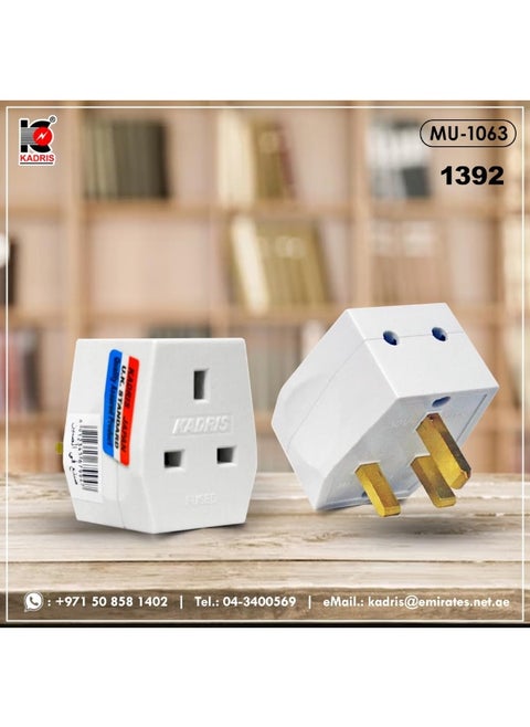 UK 3 way type travel Plug Adapter, 3 Pin Power Plug Adapter for UK Plug , Multi Plug