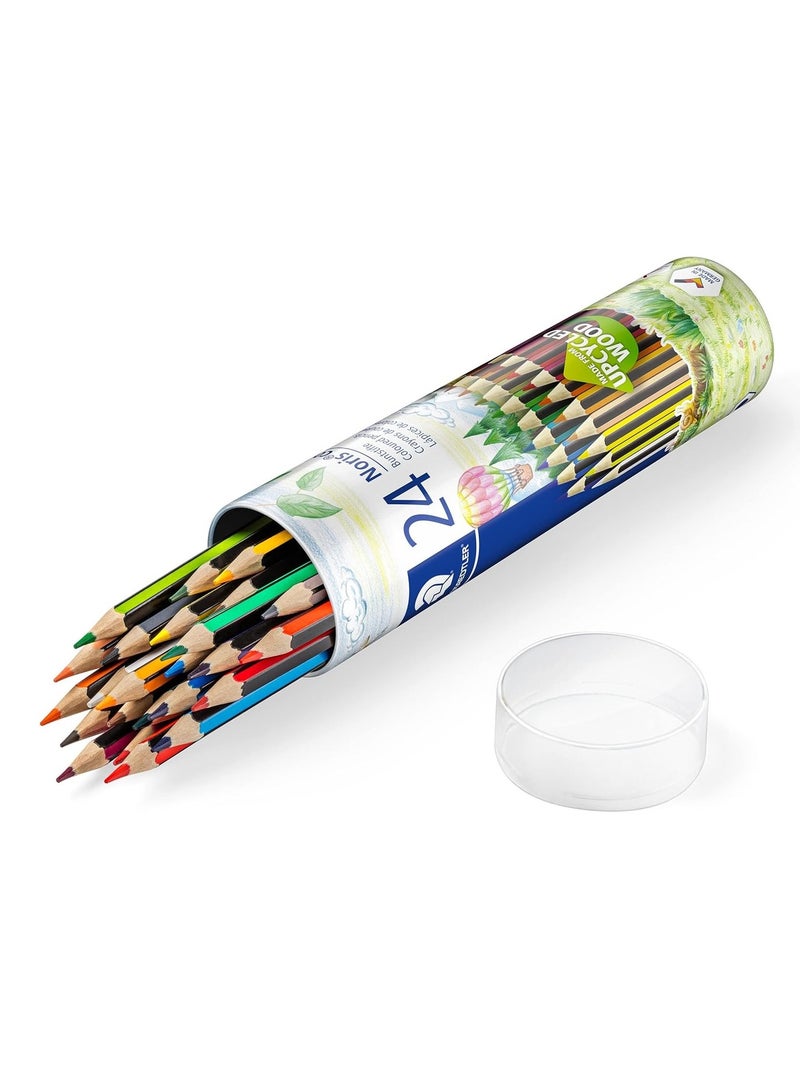 STAEDTLER 24 قطعة من أقلام التلوين نوريس في علبة أسطوانية معدنية متعددة الألوان - Image 3