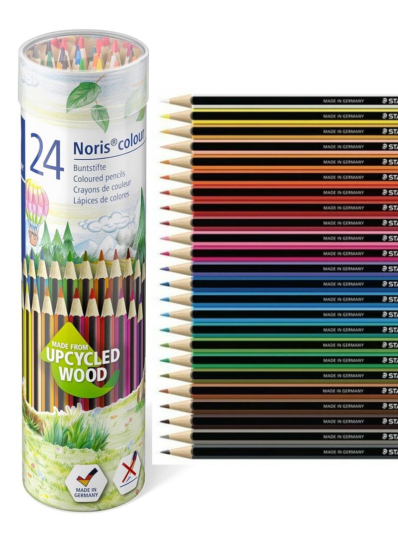 STAEDTLER 24 قطعة من أقلام التلوين نوريس في علبة أسطوانية معدنية متعددة الألوان - Image 1