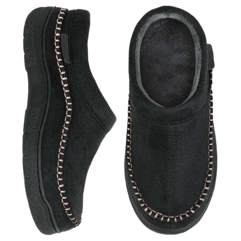 Zigzagger Men's Slip On Moccasin Slippers, Indoor/Outdoor Warm Fuzzy Comfy House Shoes, Fluffy Wide Loafer Slippers,Vanta, 15 D(M) US - Image 1