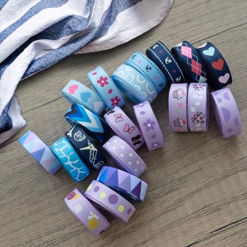 Summer-Ray.com Summer-Ray 180 Yards Printed Grosgrain Ribbon – 3/8" (10mm) Wide – 90 Unique Designs, 2 Yards Each – Polyester, Colorfast & Machine Washable – Perfect for Crafts, Sewing & Hair Accessories - Image 4