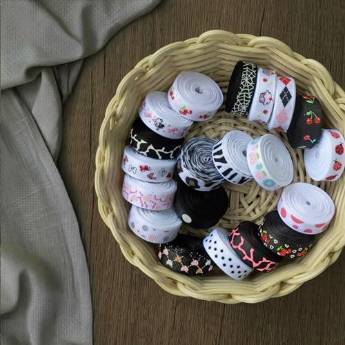 Summer-Ray.com Summer-Ray 180 Yards Printed Grosgrain Ribbon – 3/8" (10mm) Wide – 90 Unique Designs, 2 Yards Each – Polyester, Colorfast & Machine Washable – Perfect for Crafts, Sewing & Hair Accessories - Image 3