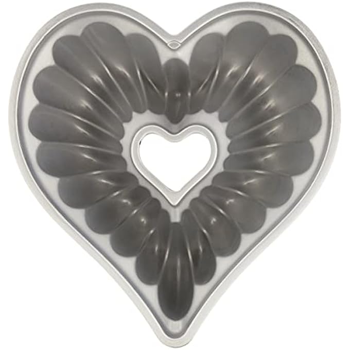 قلب أنيق مصبوب الألومنيوم Bundt Pan 10 كوب حلوى - Image 1