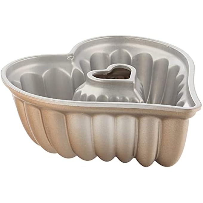 قلب أنيق مصبوب الألومنيوم Bundt Pan 10 كوب حلوى - Image 4
