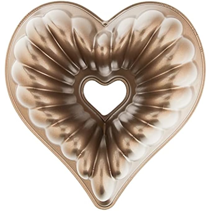 قلب أنيق مصبوب الألومنيوم Bundt Pan 10 كوب حلوى - Image 3