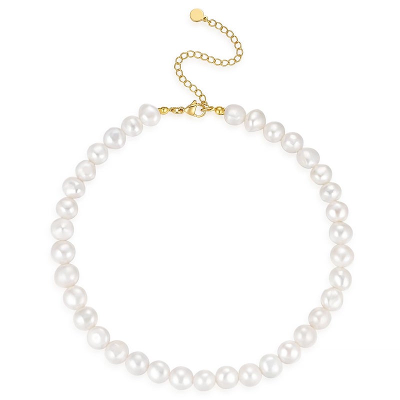NUZON 1011MM Baroque Pearl Necklace for Women Chunky Freshwater Pearl Choker Statement White Irregular Beaded Necklaces Birthday Party Jewelry 153 - Image 2
