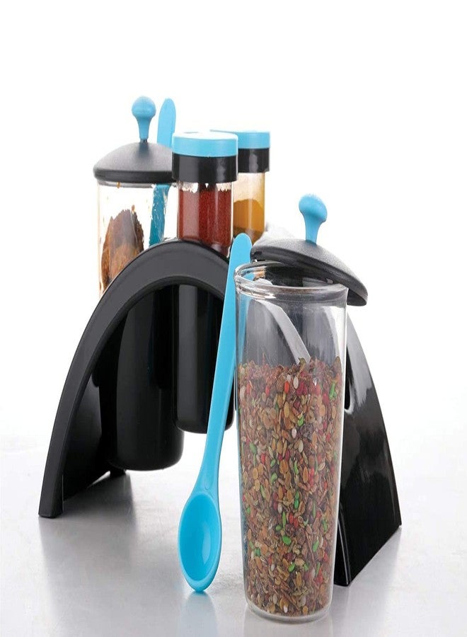 Everusely Plastic 2 Spice SKFnd 2 Pickle Container Set For Dining Table With Spoon - Image 3