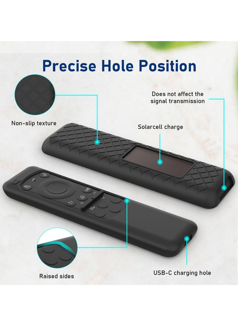 Beauenty Cover for BN59-01432J BN59-01432A BN59-01432 2023 Samsung Smart TV Solar Panel Remote Silicone Sleeve (Black)  - Image 4