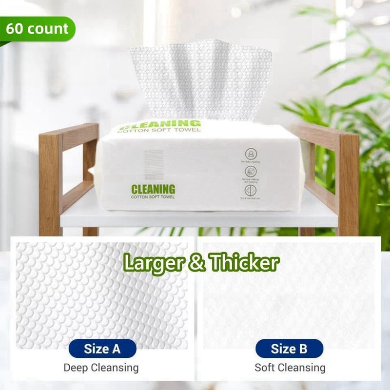 UREVO 180pcs Disposable Kitchen Towel, Cotton Kitchen Cleaning Wipes, Disposable Kitchen Towel, Non-Woven Cotton, Strong Water and Oil Absorption for Kitchen, Cooking, Cleaning Tabletops - Image 3