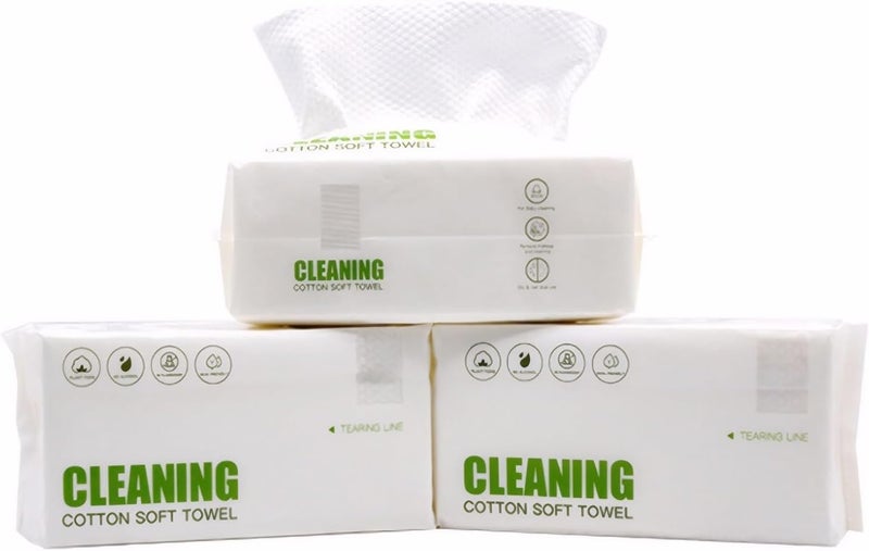UREVO 180pcs Disposable Kitchen Towel, Cotton Kitchen Cleaning Wipes, Disposable Kitchen Towel, Non-Woven Cotton, Strong Water and Oil Absorption for Kitchen, Cooking, Cleaning Tabletops - Image 1
