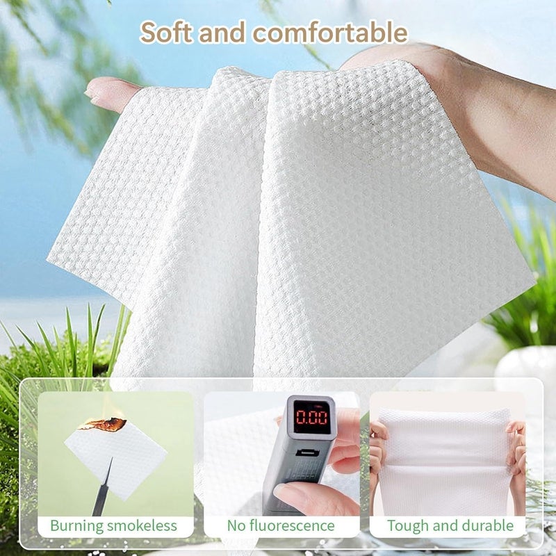 UREVO 180pcs Disposable Kitchen Towel, Cotton Kitchen Cleaning Wipes, Disposable Kitchen Towel, Non-Woven Cotton, Strong Water and Oil Absorption for Kitchen, Cooking, Cleaning Tabletops - Image 2