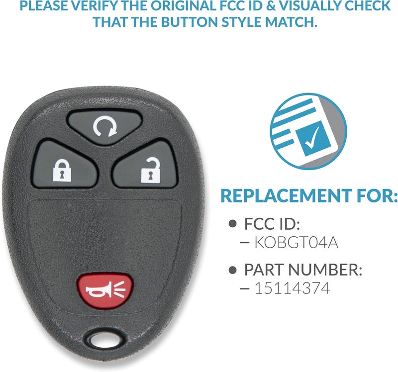 Keyless2Go Replacement Key Fob for Select GM Vehicles (2 Pack) - Image 4
