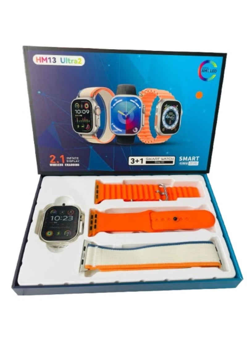 vesus 3 + 1 Smart Watch Ultra Touch Color Screen Bluetooth Calling Health and Sports Smartwatch Multicolor  - Image 1