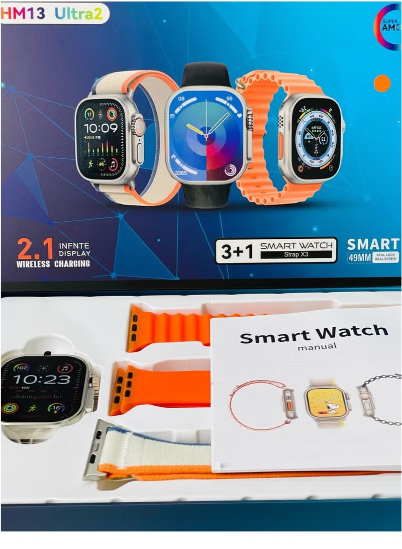 vesus 3 + 1 Smart Watch Ultra Touch Color Screen Bluetooth Calling Health and Sports Smartwatch Multicolor  - Image 5