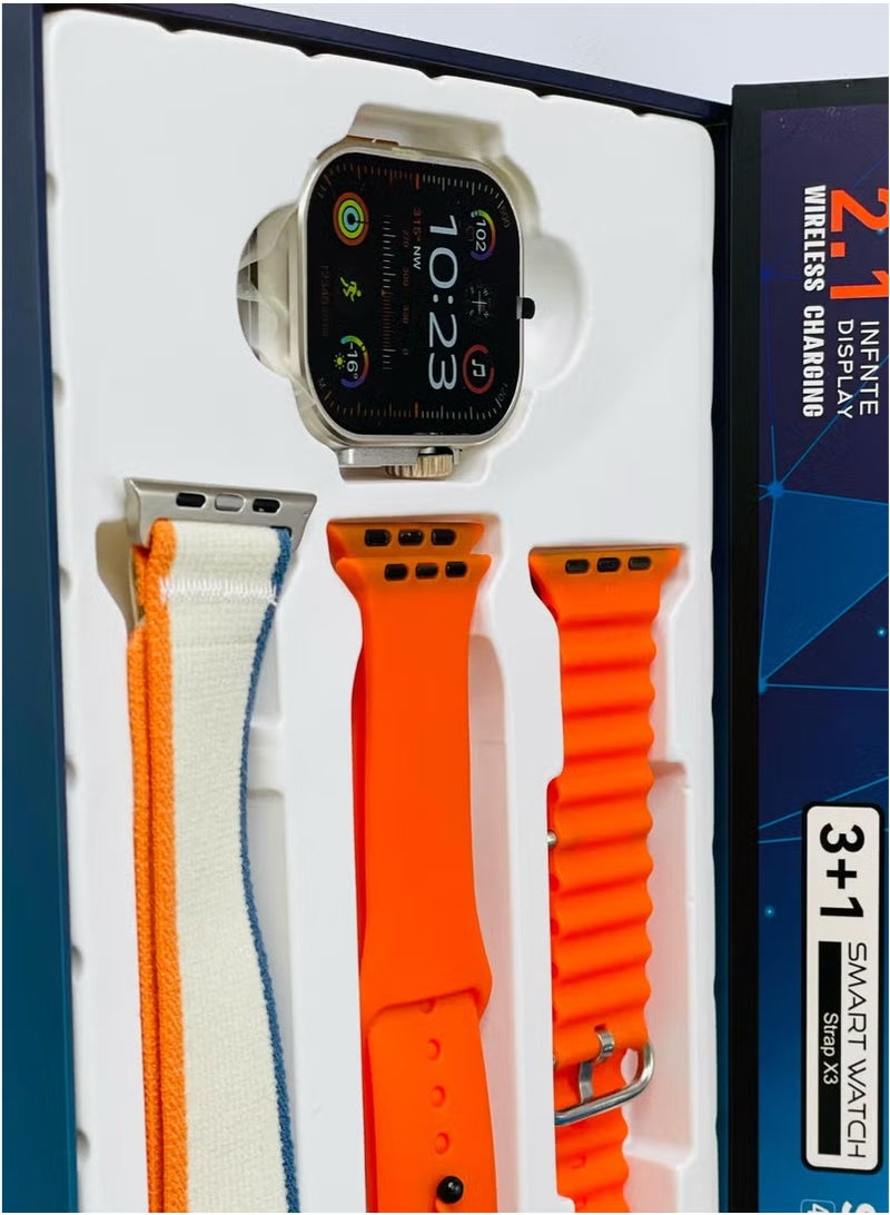 vesus 3 + 1 Smart Watch Ultra Touch Color Screen Bluetooth Calling Health and Sports Smartwatch Multicolor  - Image 4