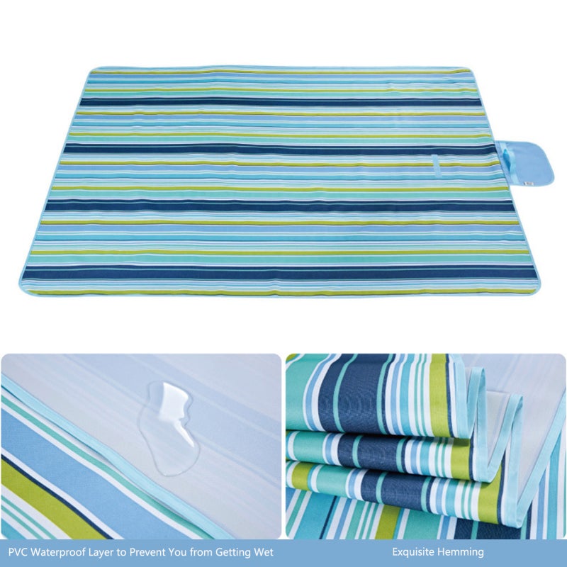 Sandproof Beach Mat Red 600D Oxford Cloth PVC Waterproof Layer - Compact Foldable Design Picnic Blanket for Beach Camping Hiking Outdoor Activities - Image 3