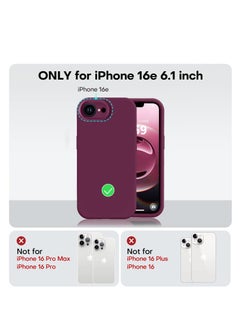 Houmt iPhone 16e Case Cover Liquid Silicone Camera Protection Soft Anti-Scratch Case With Microfiber Lining Shockproof Phone Case for iPhone 16e 6.1 inch  - Image 2