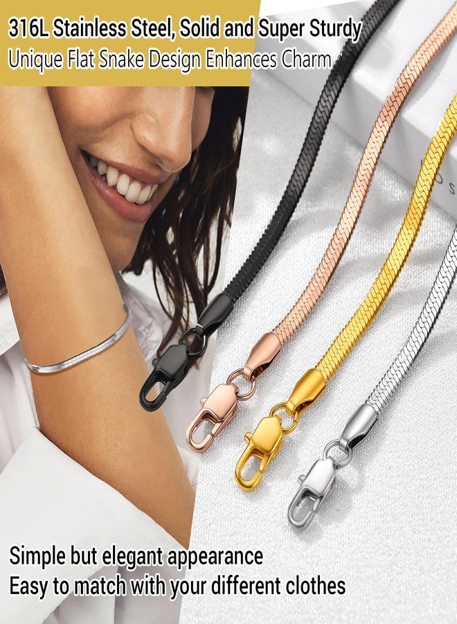 PROSTEEL Thick Gold Anklet For Women 5mm Herringbone Snake Chain Mens Ankle Bracelet Gold Beautiful Summer Jewelry - Image 3